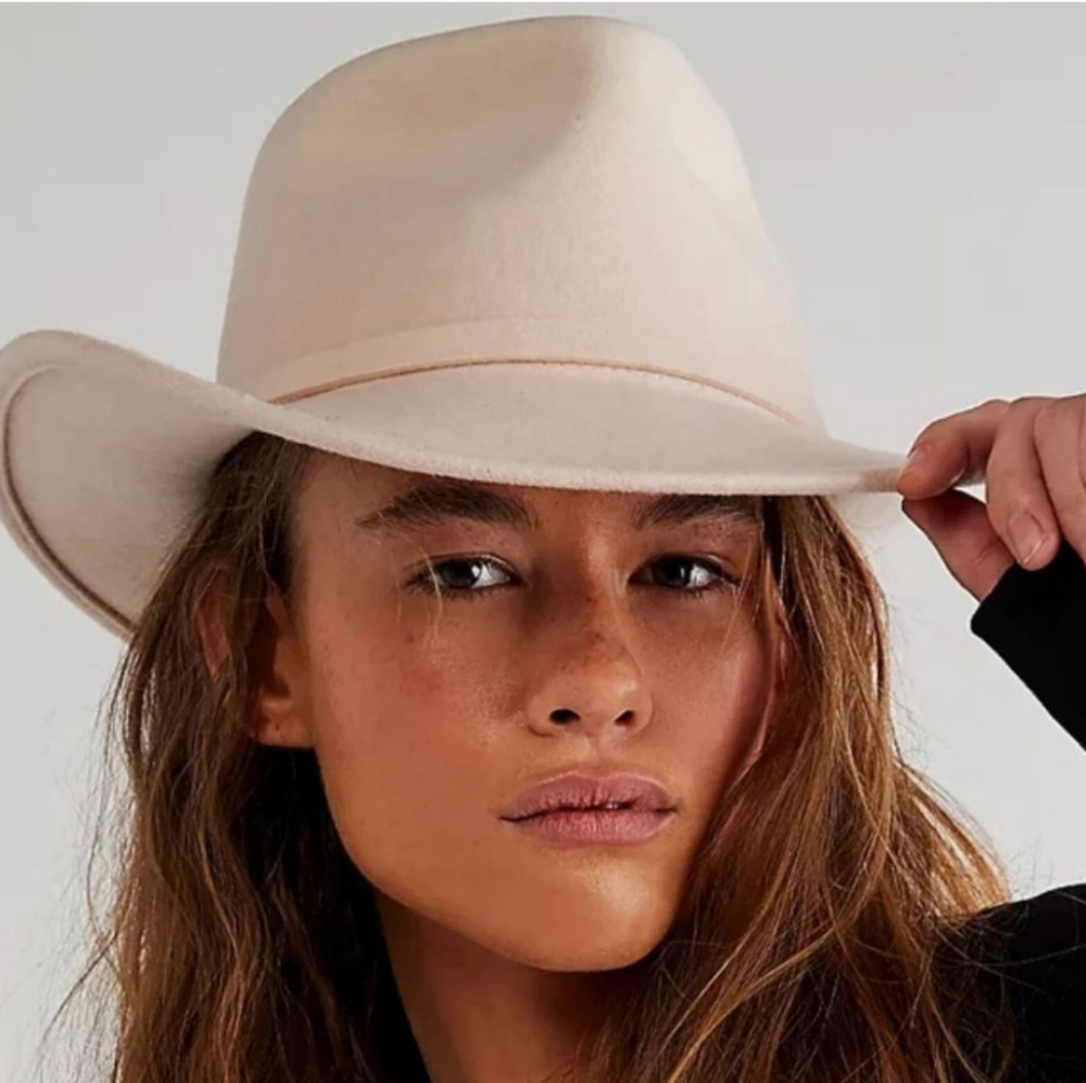 Mossant Paris Pink Hat Wool Mottled Western M Medium